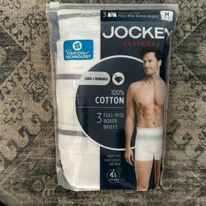 Jockey Classics Cotton Boxer Briefs - 3 Pack White